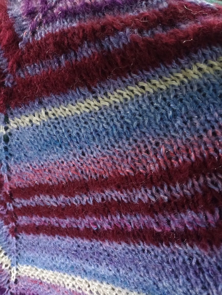 Moherowa chusta ręcznie robiona na drutach