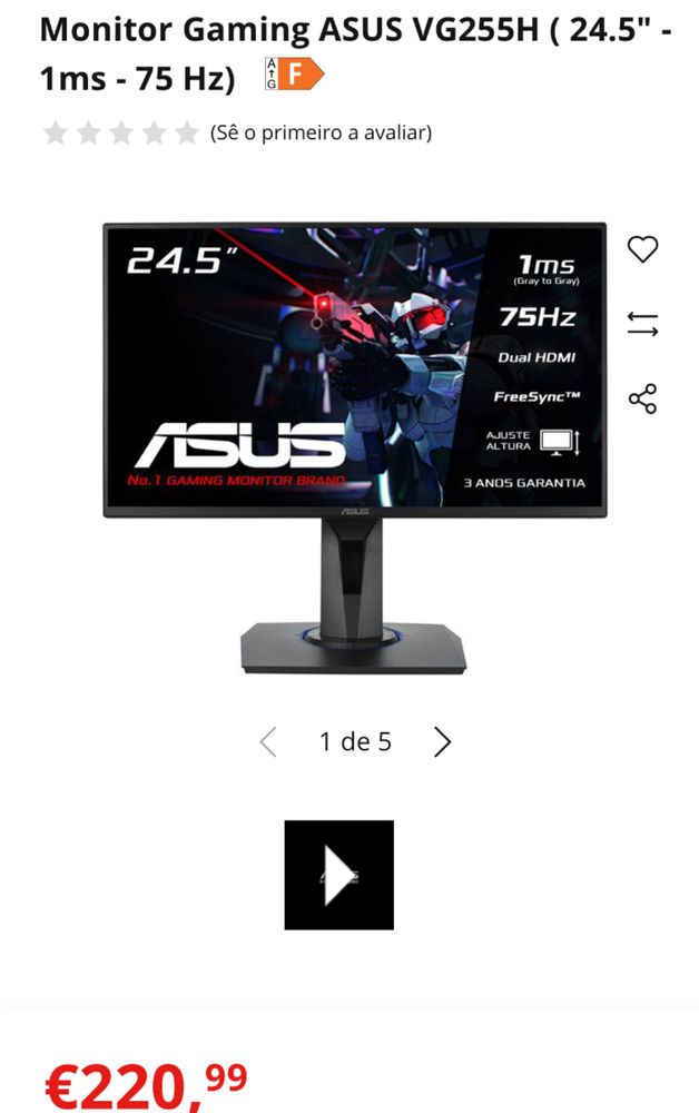 Monitor 75Hz Asus VG245H