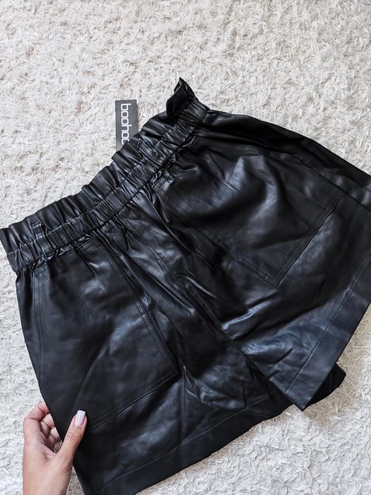Фирменные кожаные шорты Boohoo р.L/XL