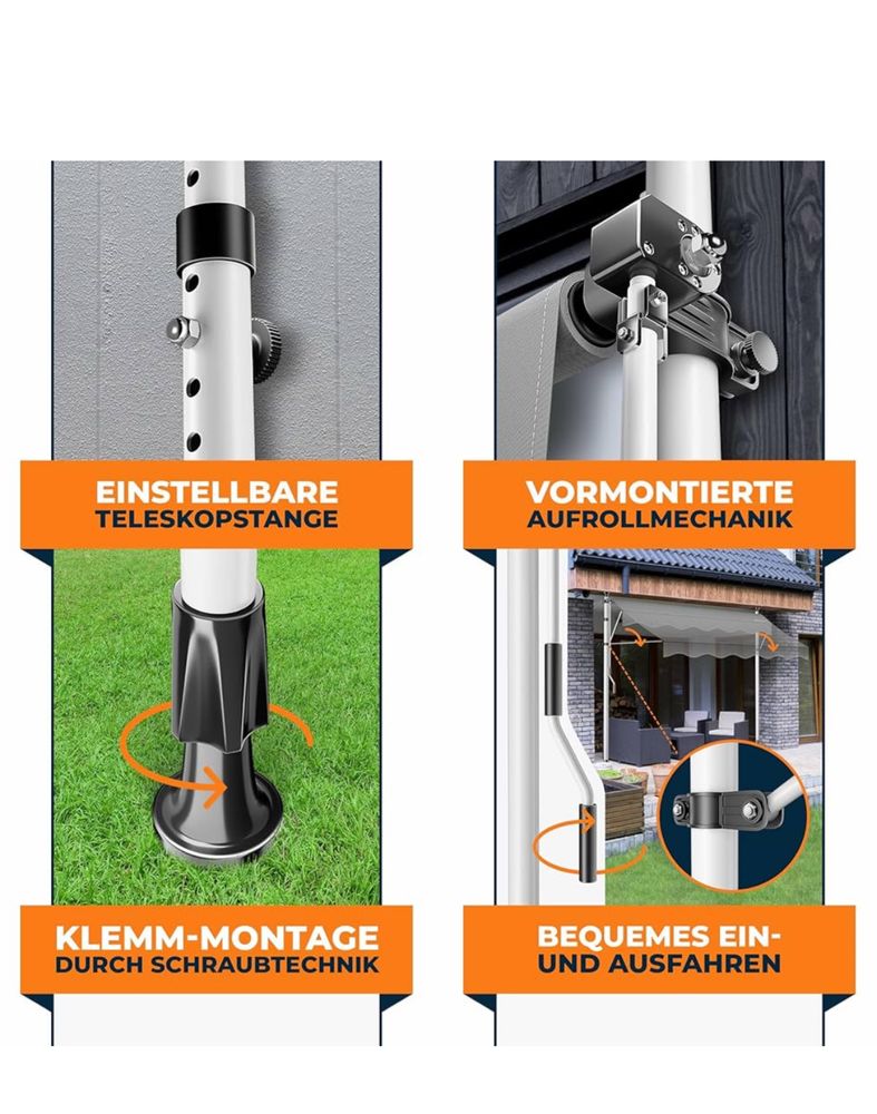 Markiza / daszek balkon taras 150cm szer