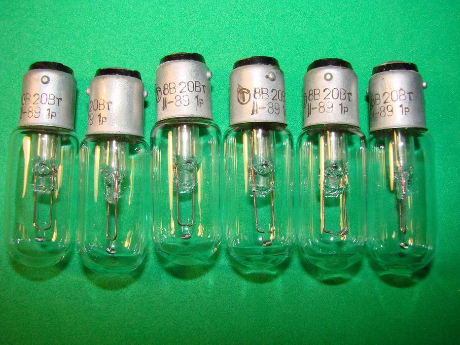 Лампа 8В 20Вт, лампочка микроскопа МБС, Биолам ЛОМО