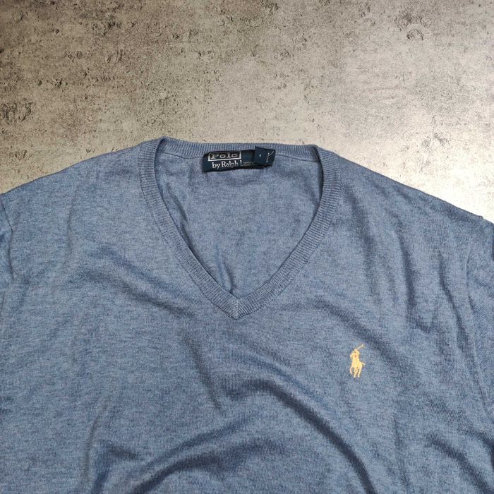 MĘSKI Premium Sweterek 15%Kaszmir Elegancki Błękit Polo Ralph Lauren