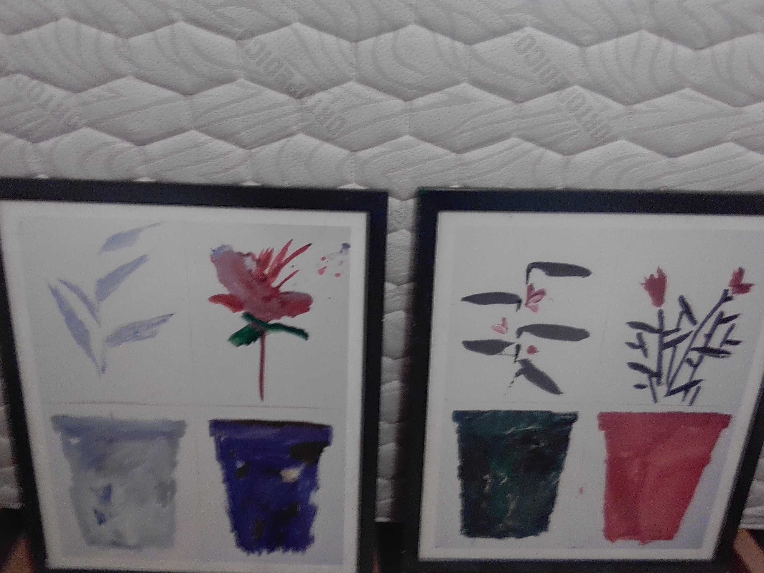 dois quadros com flores