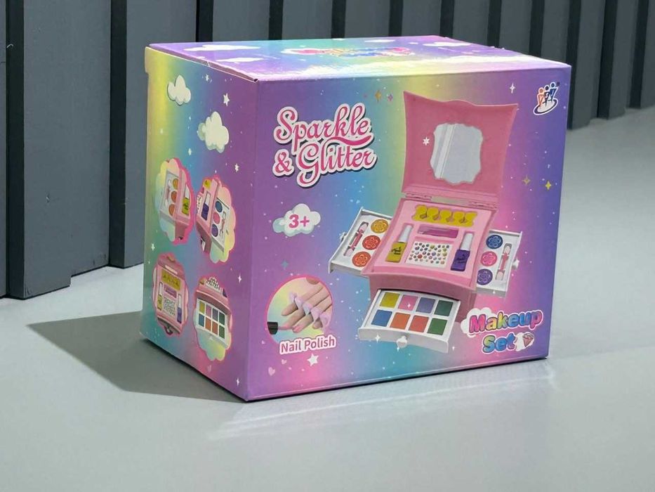 Набір дитячий косметики в скриньці тіні рум'яна помада Рожевий (6801C)