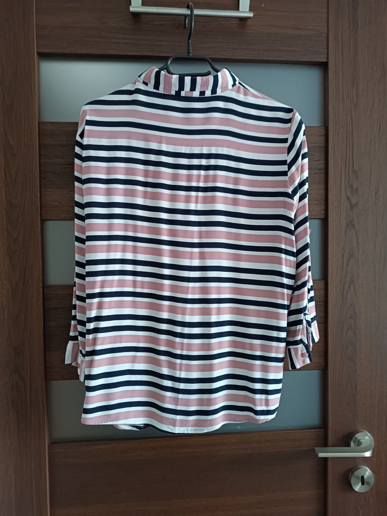 Bluzka paski rękaw podpinany wiskoza M 38 oversize