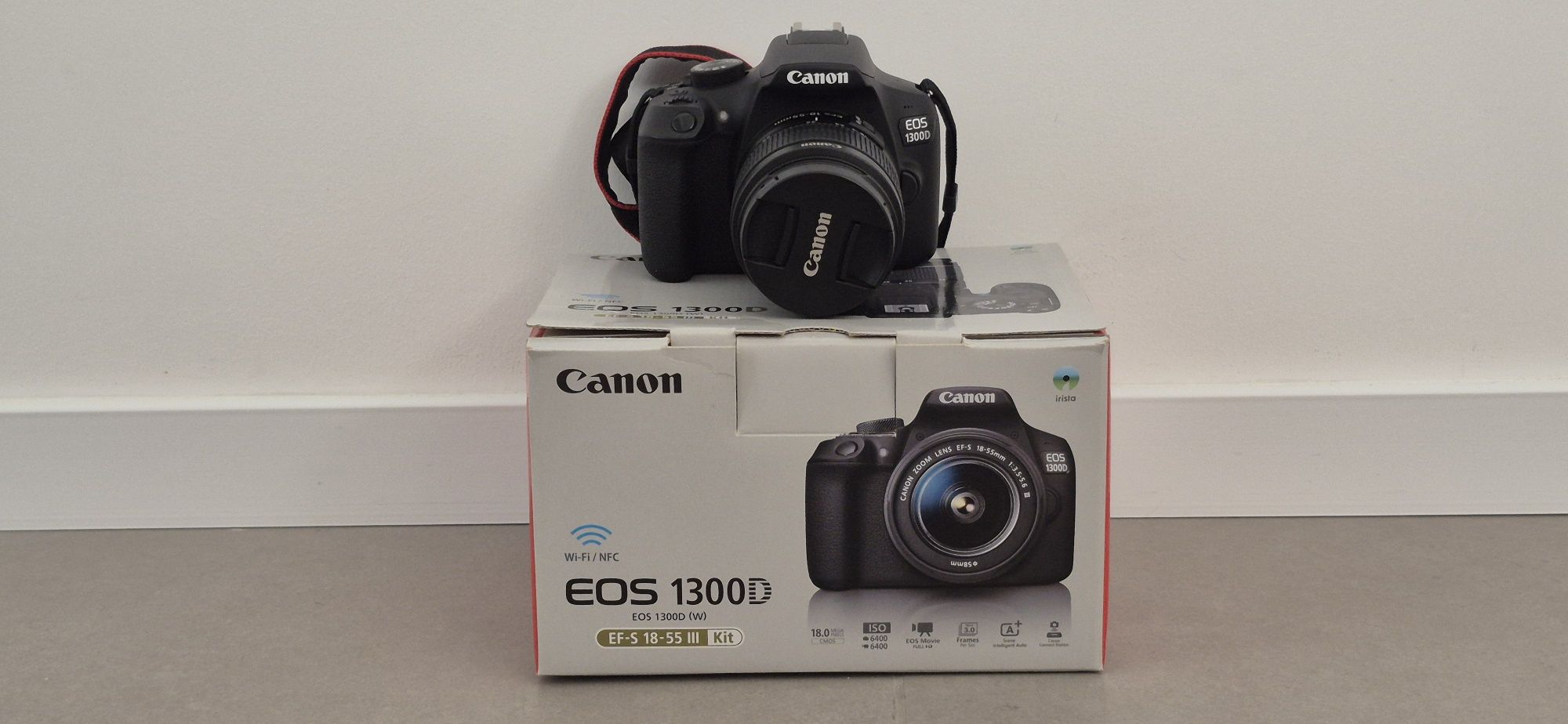 Canon 1300D + 50mm + comando disparo + mala