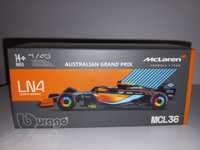 Bburago bolid McLaren Fi MC36 (2022), L.Norris,skala 1:43