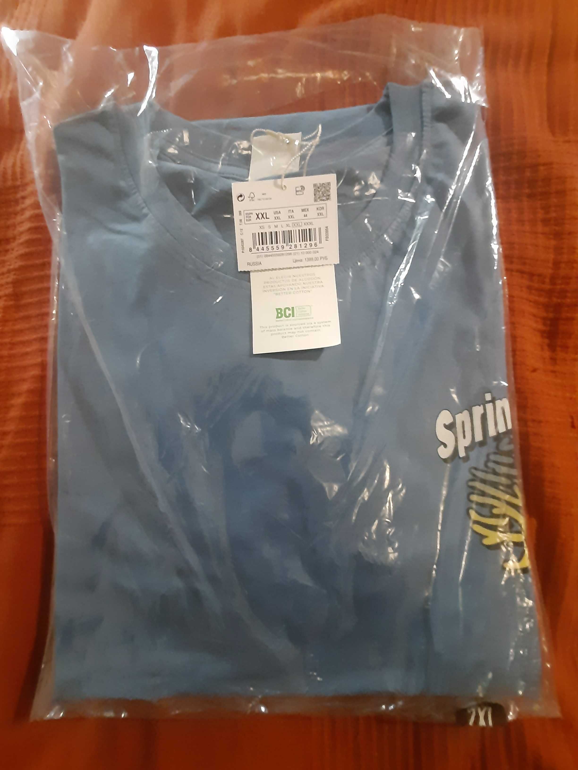 T-shirt azul Springfield com estampa árvore tamanho XXL