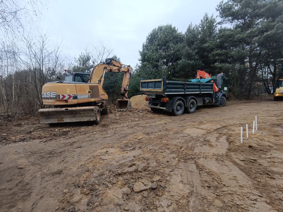 Usługi koparką, koparko-ładowarka, minikoparka, wywrotka, kołówka