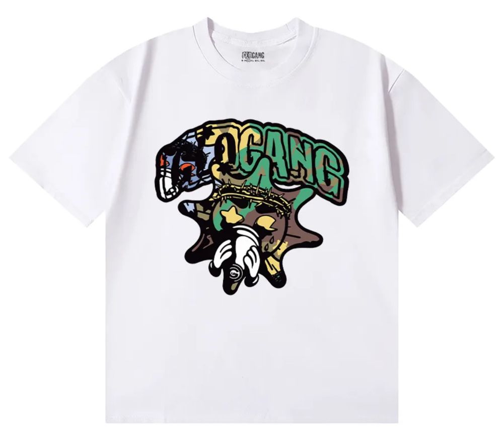 Мужские футболки Glo Gang Logo унисекс гло гэнг тишка черная белая
