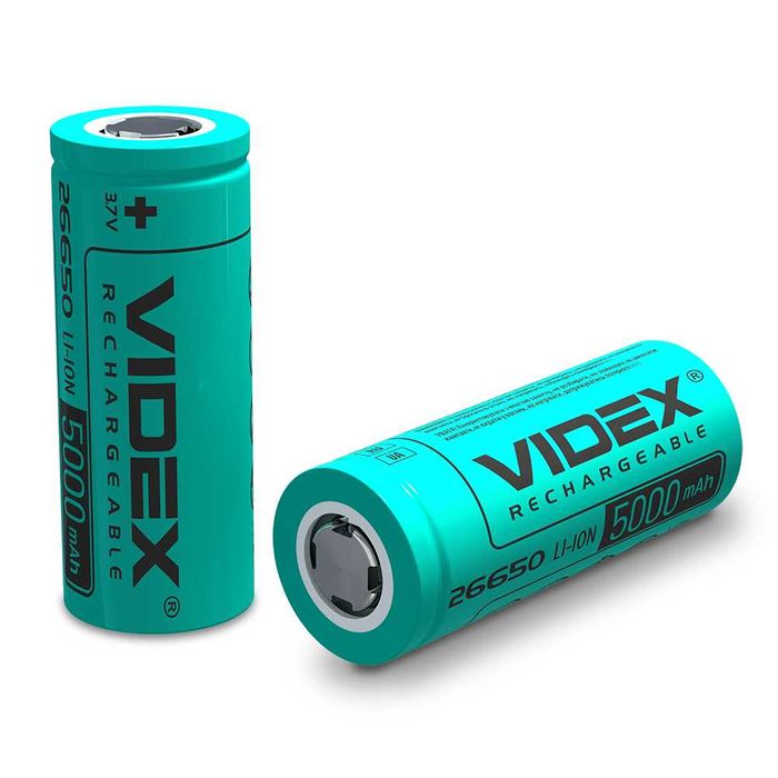 Акумулятори Videx Li-ion 16340, 14500, 18650, 21700, 26650; Ni-MH AAA