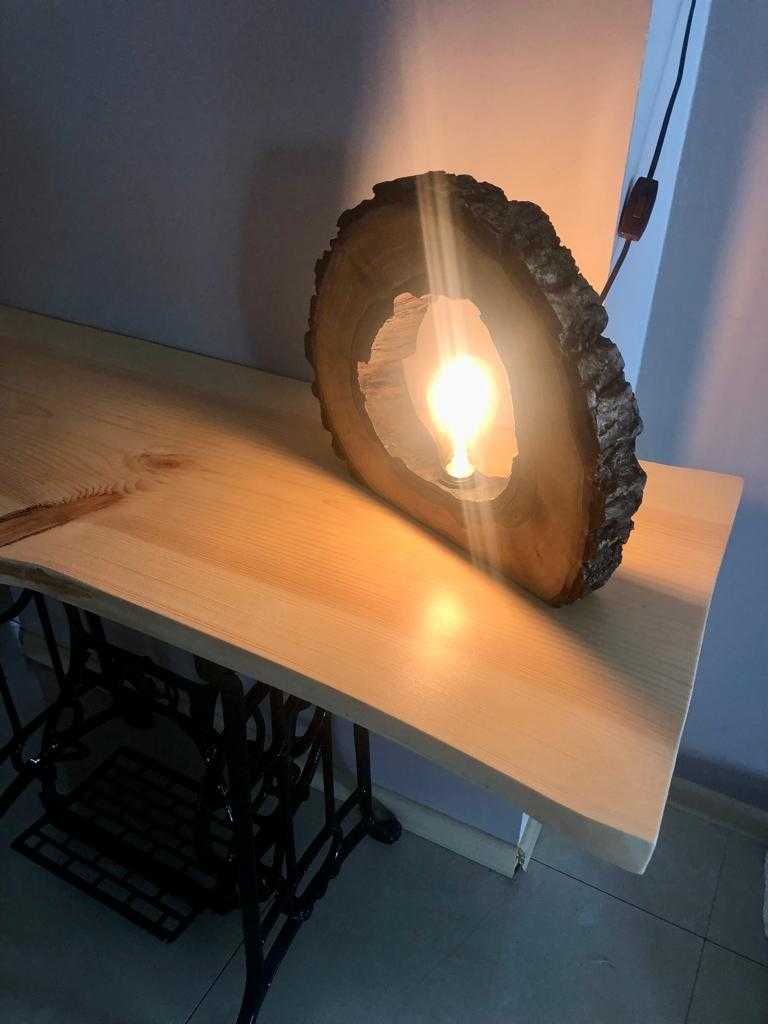 Lampa z plastra orzecha