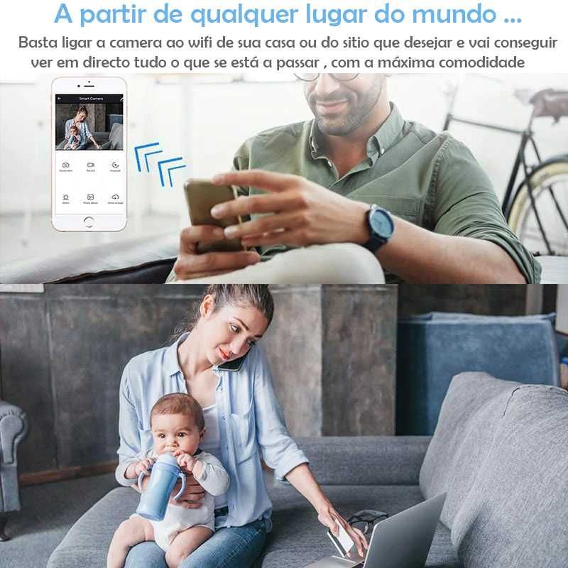 camera wifi em relogio de mesa APP telemovel tuya Android ios full HD