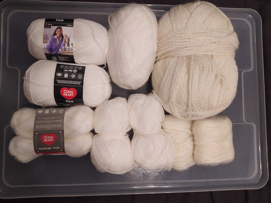 Włóczka biała 500g/różne motki/