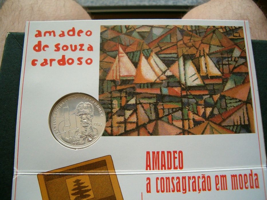 Moeda 100$00 - Amadeu Sousa Cardoso / 1987 / Prata BNC