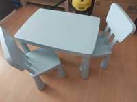 Stolik + 2 krzesełka Mammut IKEA komplet jasno niebieskie