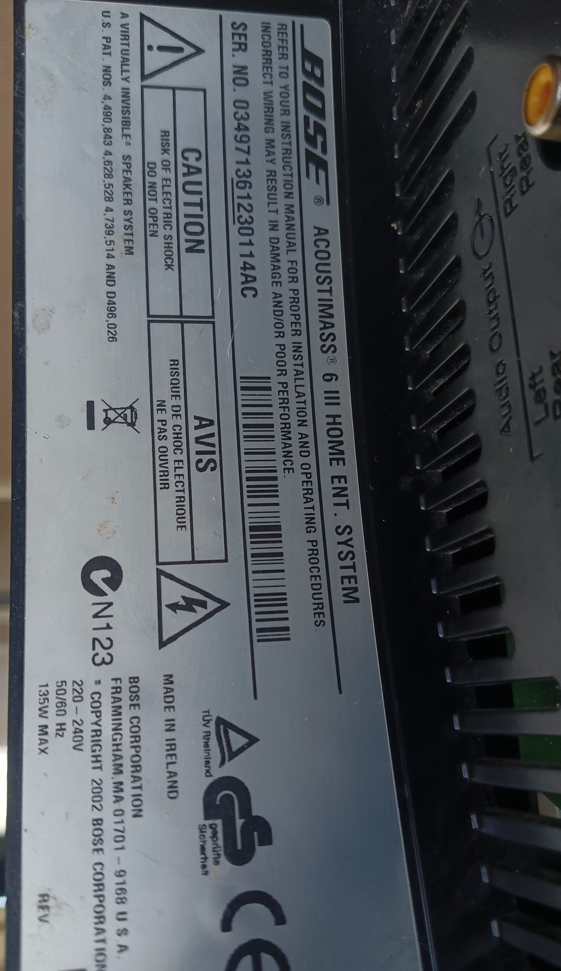 Bose Acoustimass 6 Series III subwoofer jednostka centralna