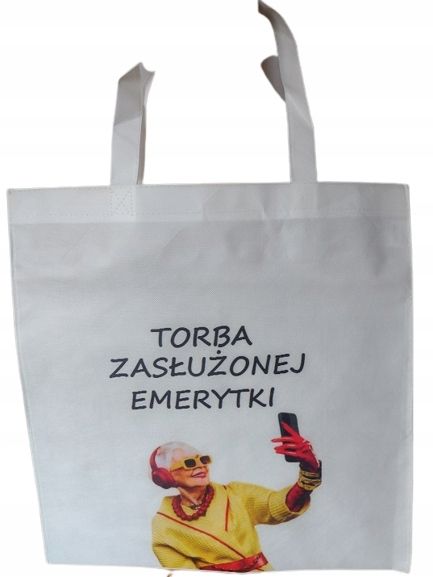 Torba Na Zakupy Z Nadrukiem Dla Emerytki Prezent