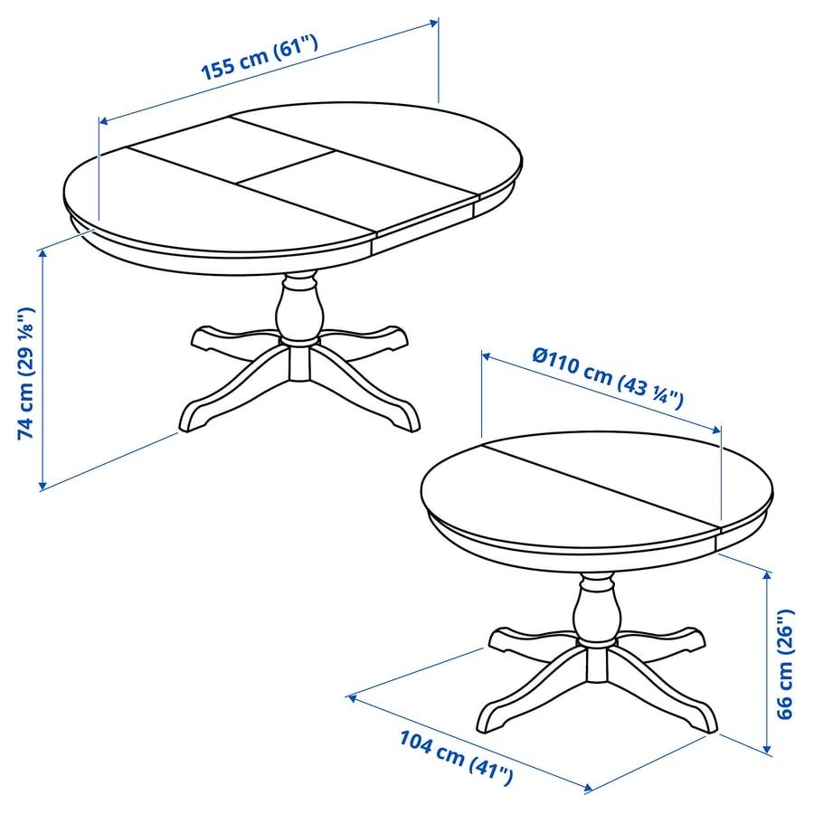 Mesa redonda extensível INGATORP IKEA