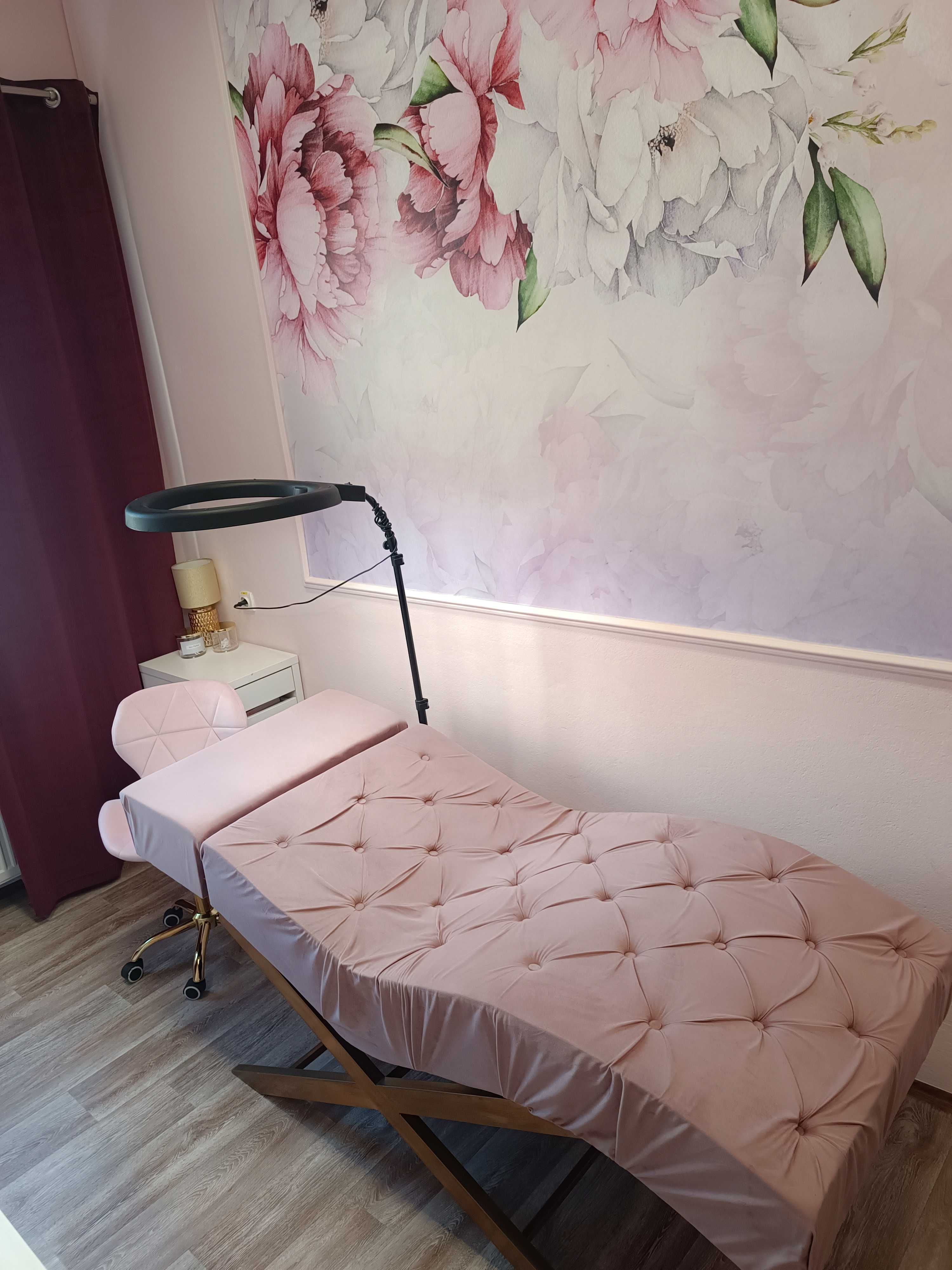 Łóżko kosmetyczne Leżanka do rzęs anatomiczne do salonu pikowane