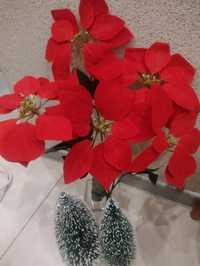 Kwiat sztuczny Gwiazda Betlejemska 2 bukiety  Świeta Bożego Narodzenia