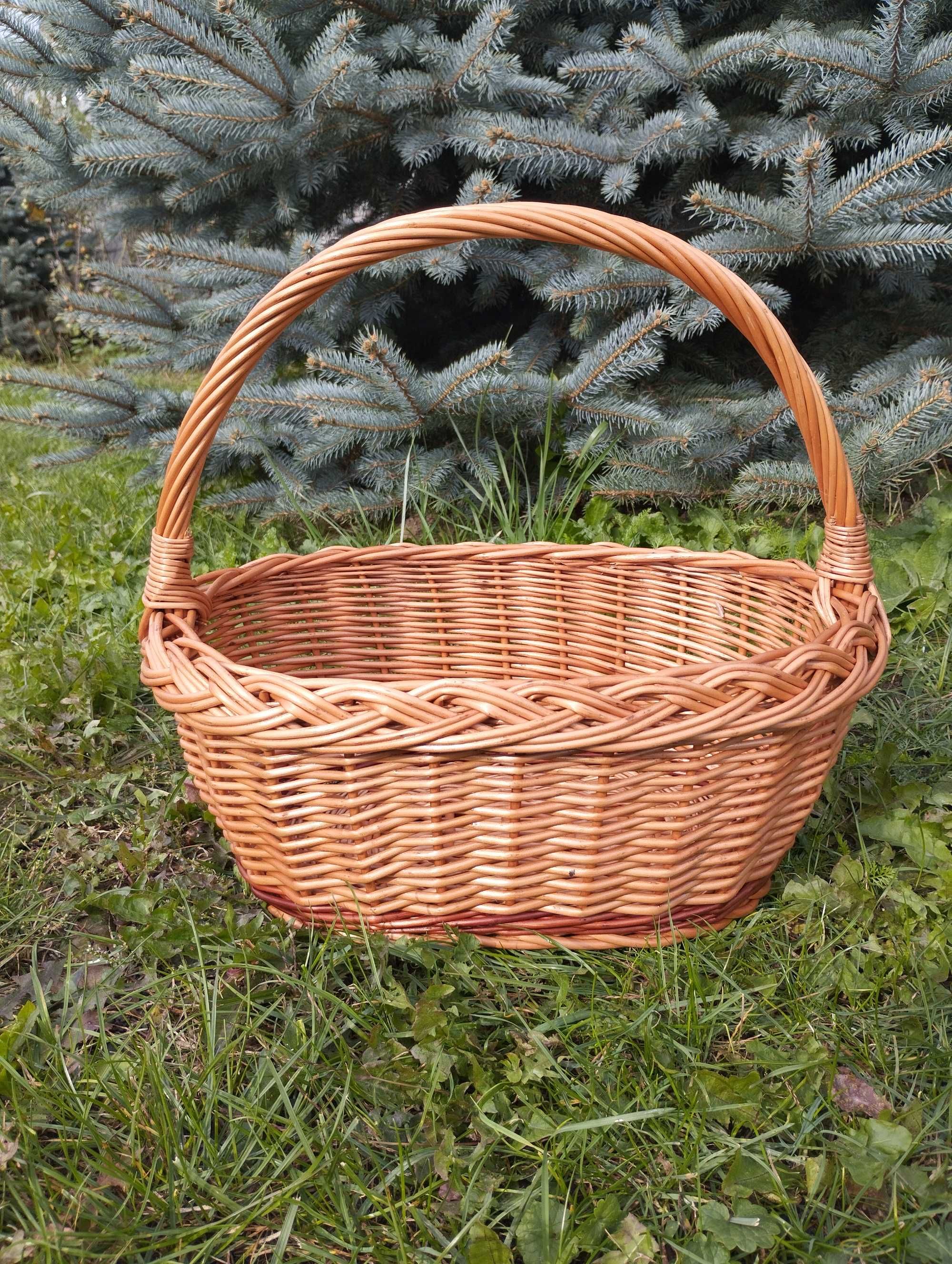 Kosz wiklinowy na zakupy grzyby koszyk prezentowy piknikowy