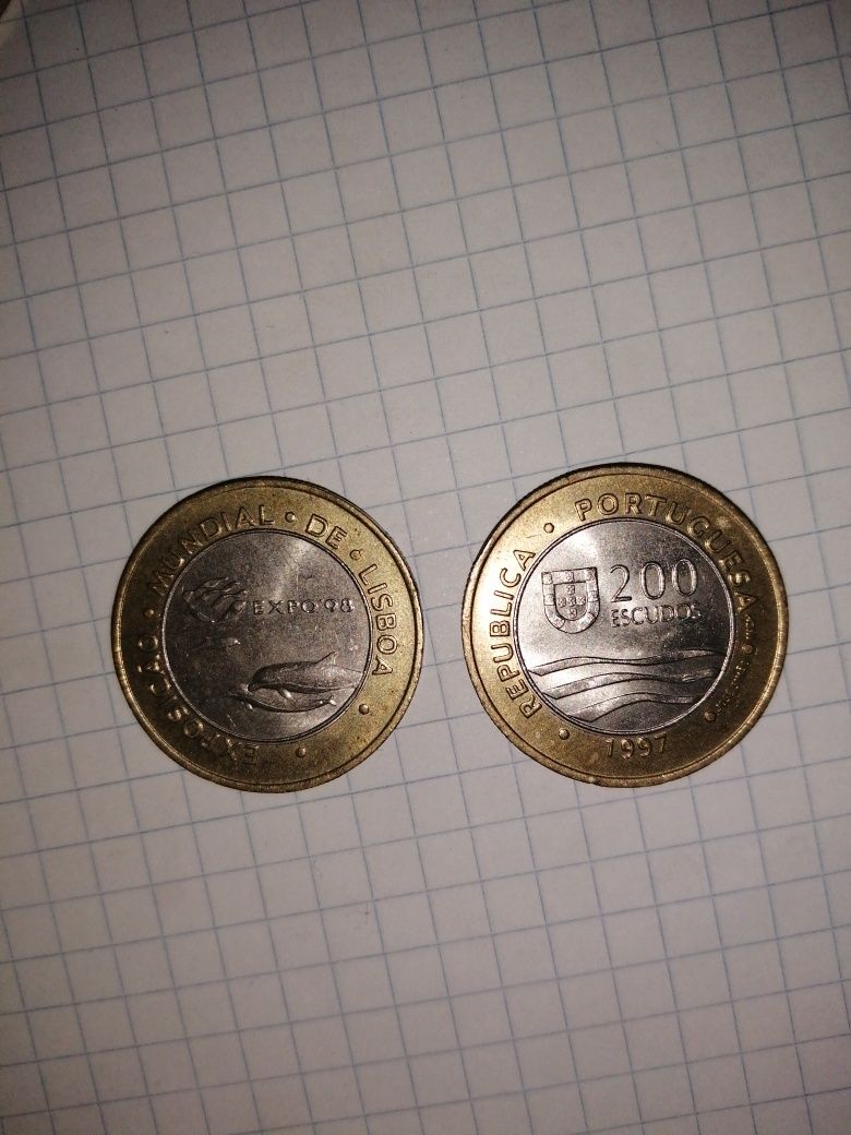 2 Moedas de 200 escudos