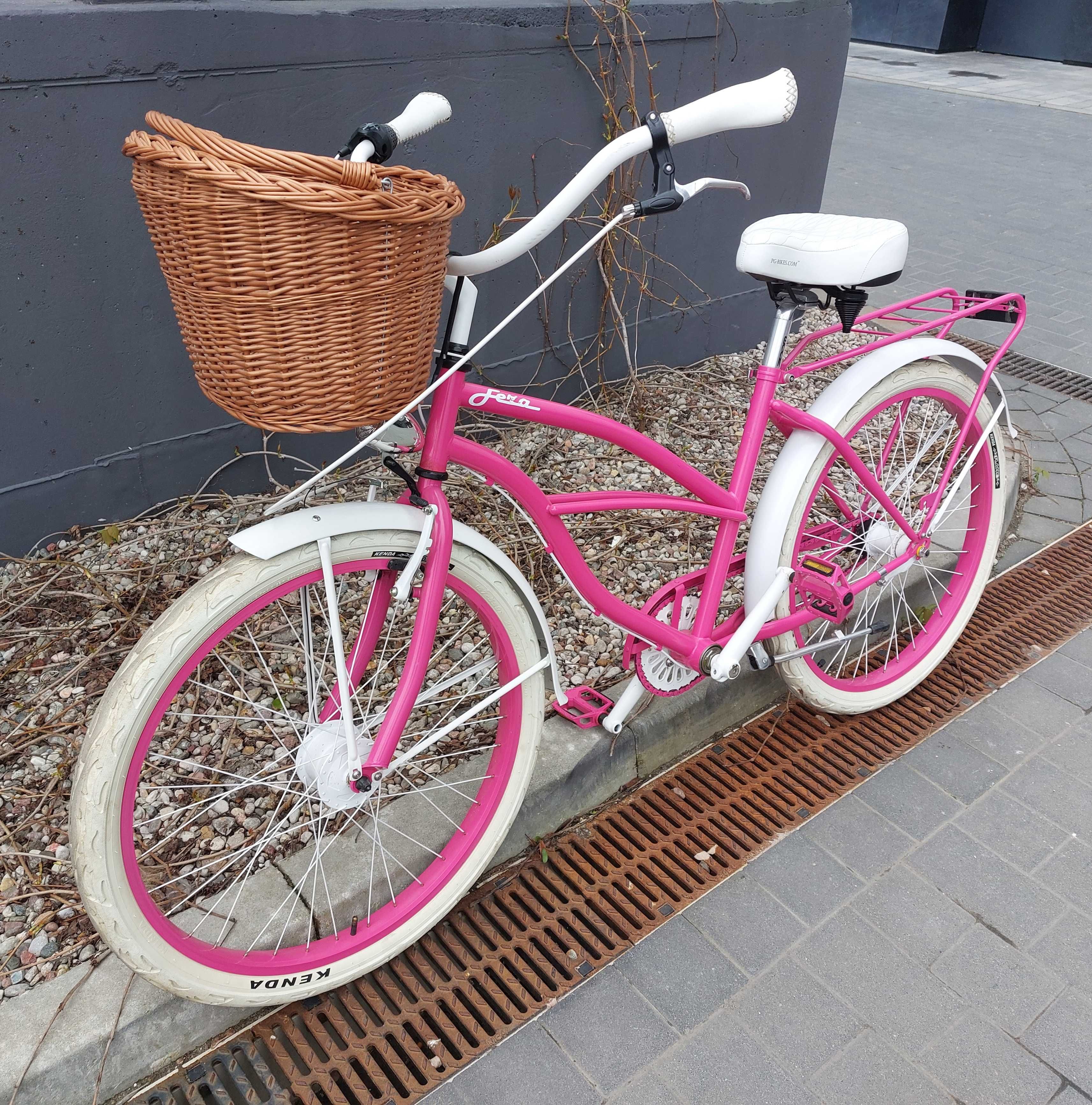 Rower damski miejski Fera różowy pink vintage piękny oryginalny uroczy
