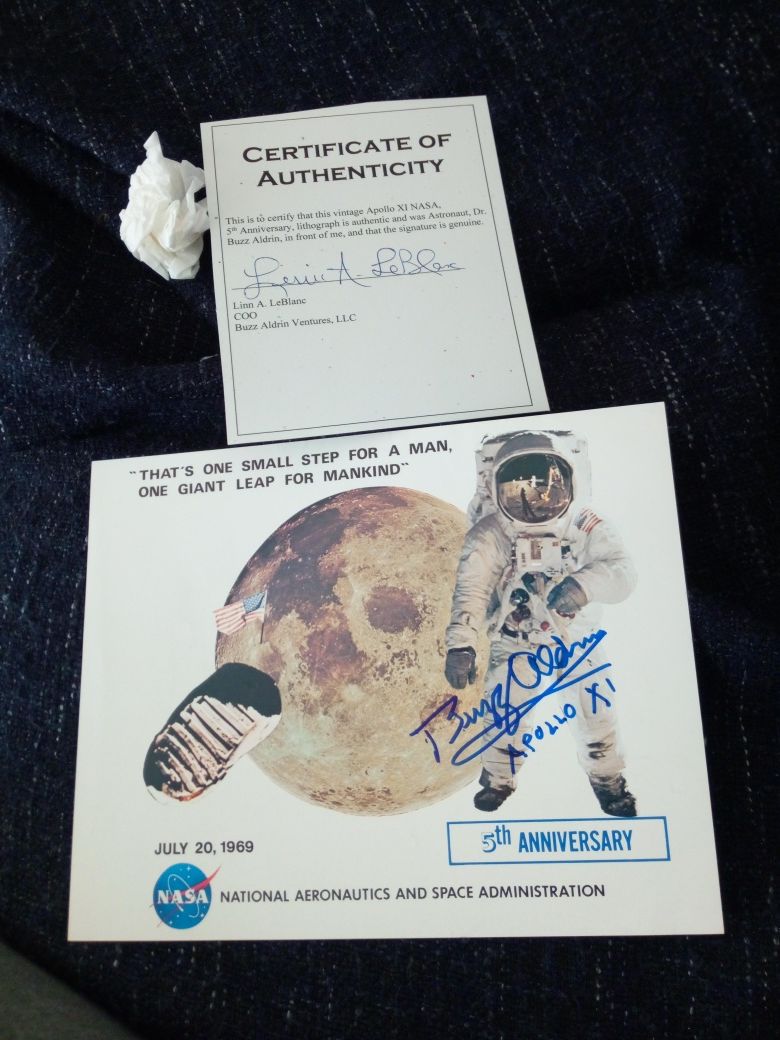 Autograf podpis astronauta Buzz Aldrin Apollo 11 z certyfikatem