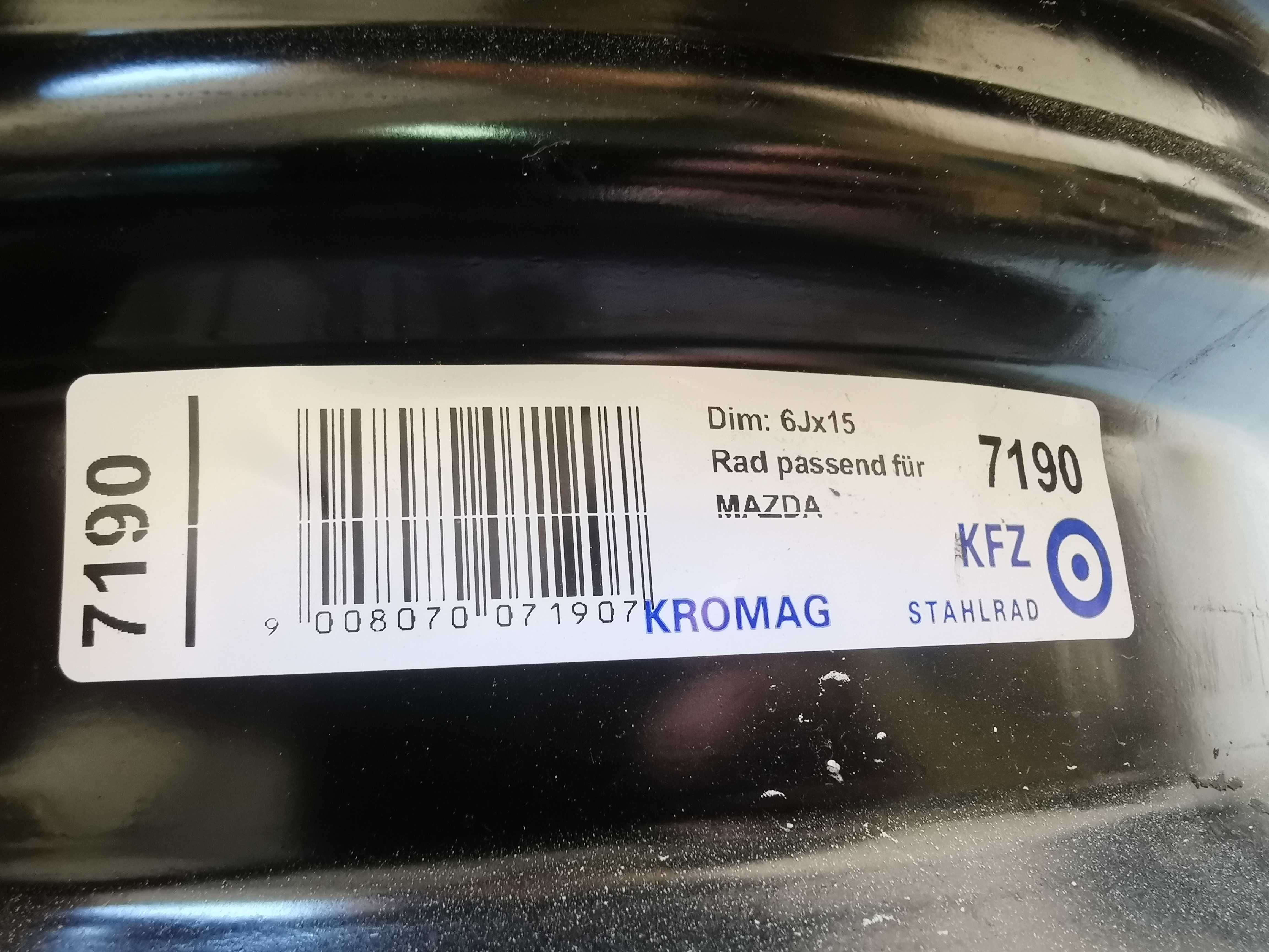4x felga stalowa 6Jx15 Mazda 2 ET45 4x100 nowe KFZ