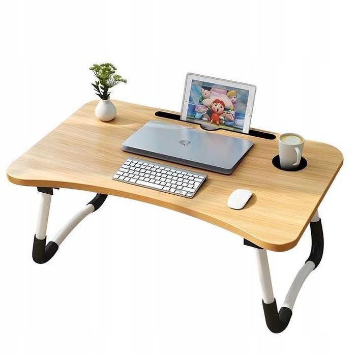 Składany Stolik Pod Laptopa Komputer Tabletpodstawka Łóżka Drewniany