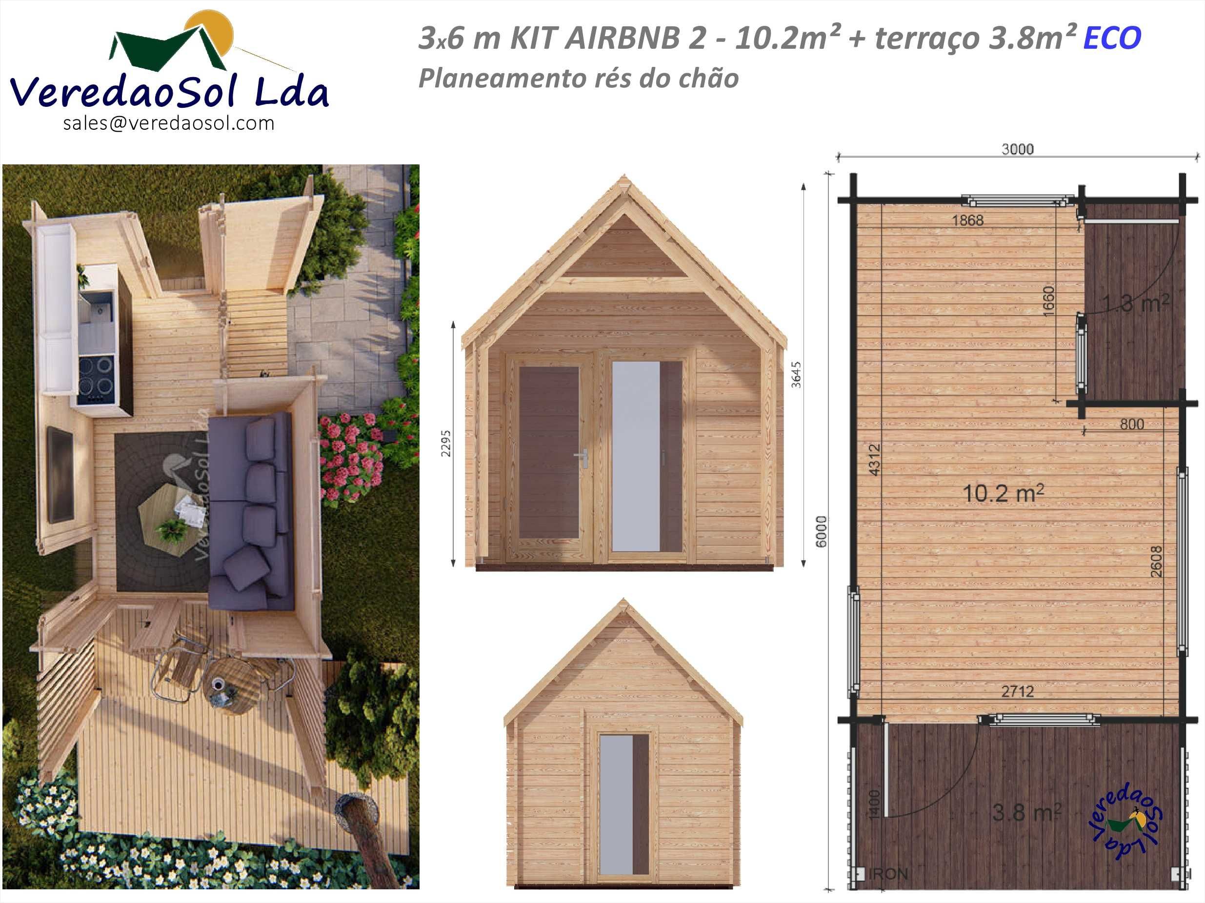 Casa madeira AIRBNB 2 44mm Economy - Ideal para turismo & descansar