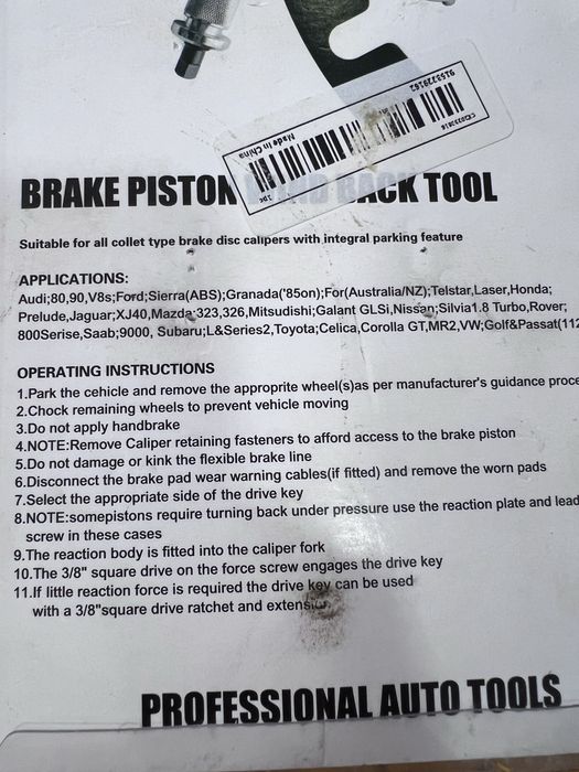 Ferramenta Retrator extrator de pistão Ruichi - NOVO