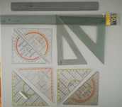 Esquadros de desenho tecnico , regua de escalas, prancheta de aluminio