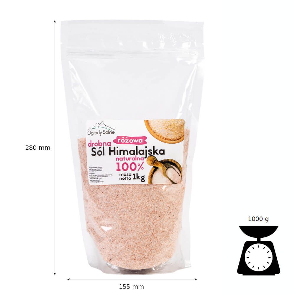 Sól w worku - himalajska różowa drobna - 1 kg