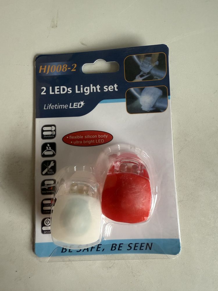 Lampki rowerowe diodowe żelowe 2x zestaw