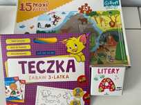 Gry dla malucha Puzzle Maxi Teczka 3-latka książeczka twarda litery