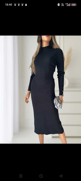 Mega piękna nowa sukienka czarna S/M 70% wiskoza