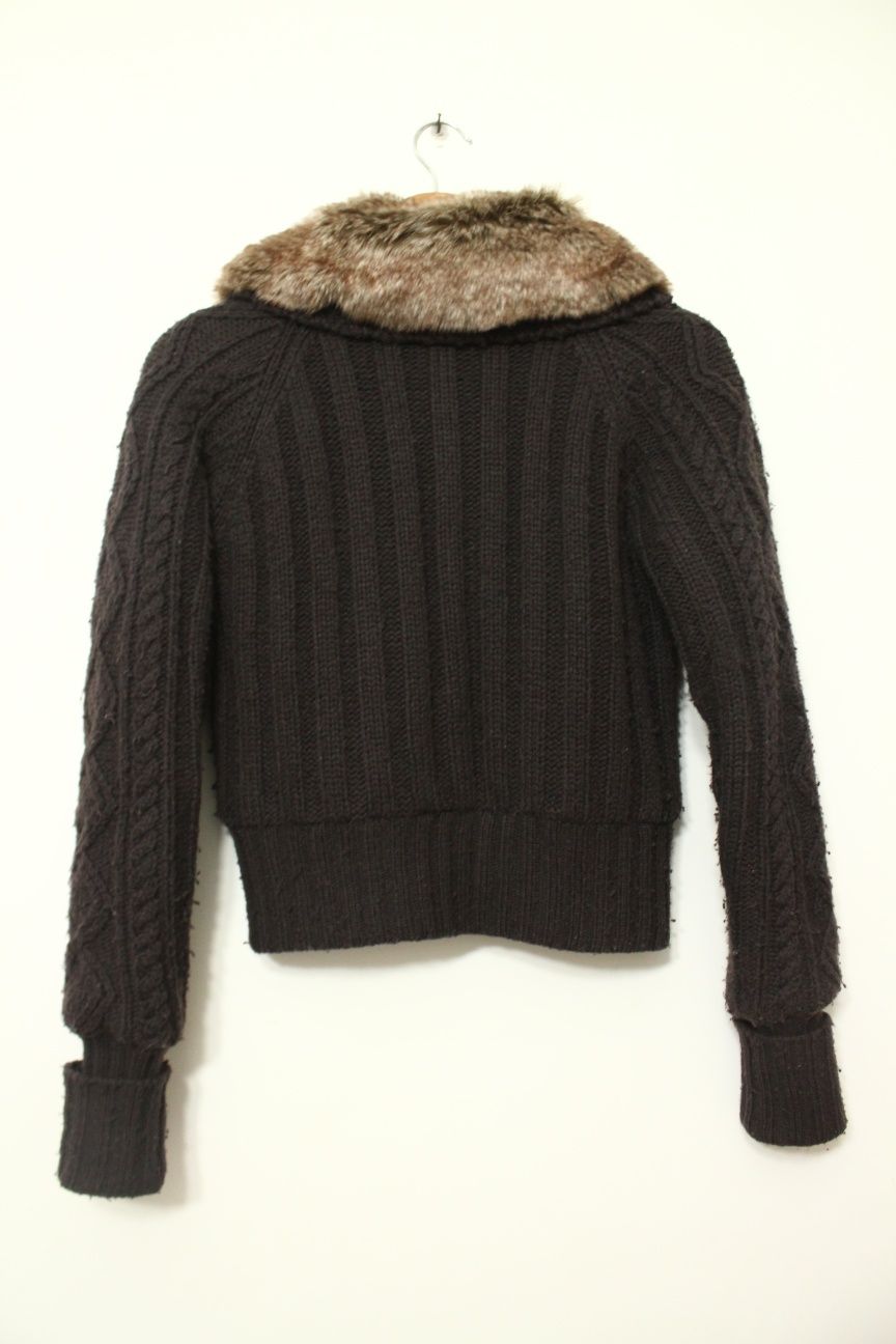 Casaco mulher malha tricot castanho S 26 Pull Bear