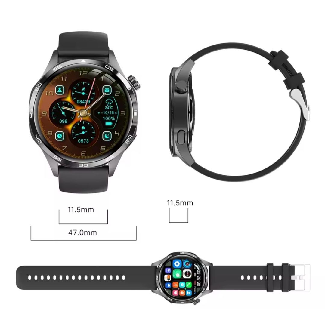 Smartwatch GT5 Pro srebrny 2 paski