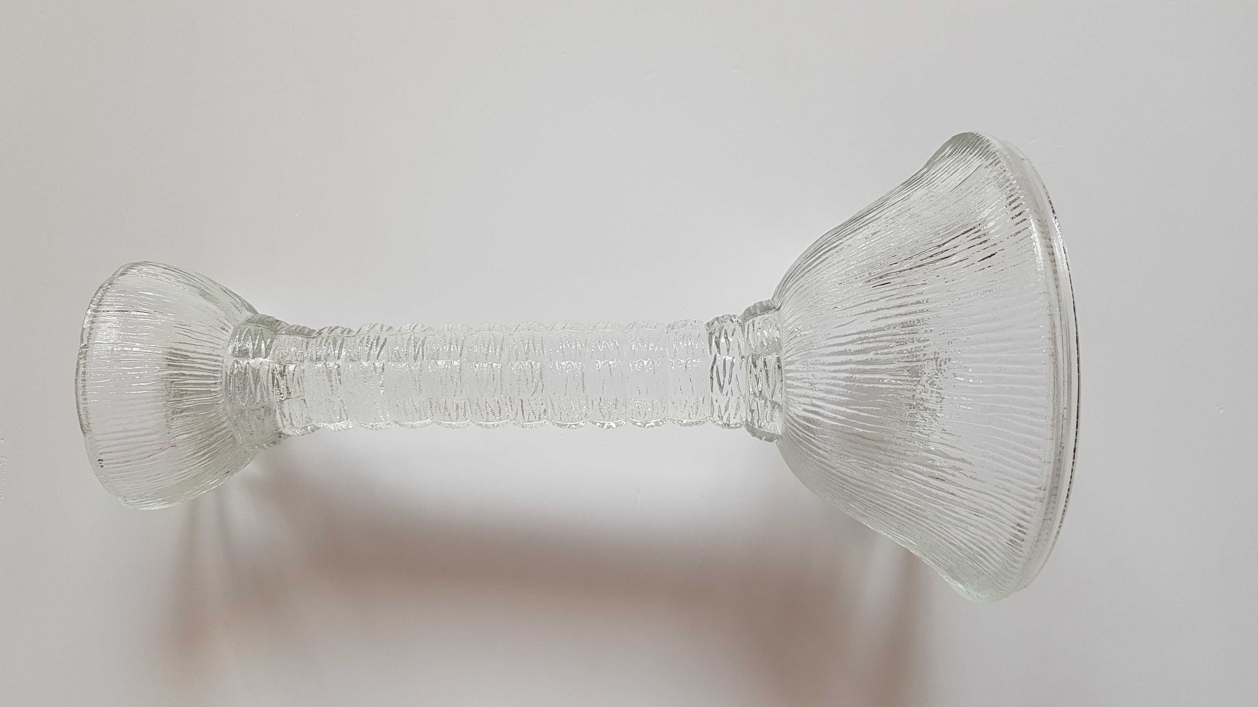 Świecznik kolumnowy / lichtarz Cora (ok. 22,2 cm), Ząbkowice szkło PRL