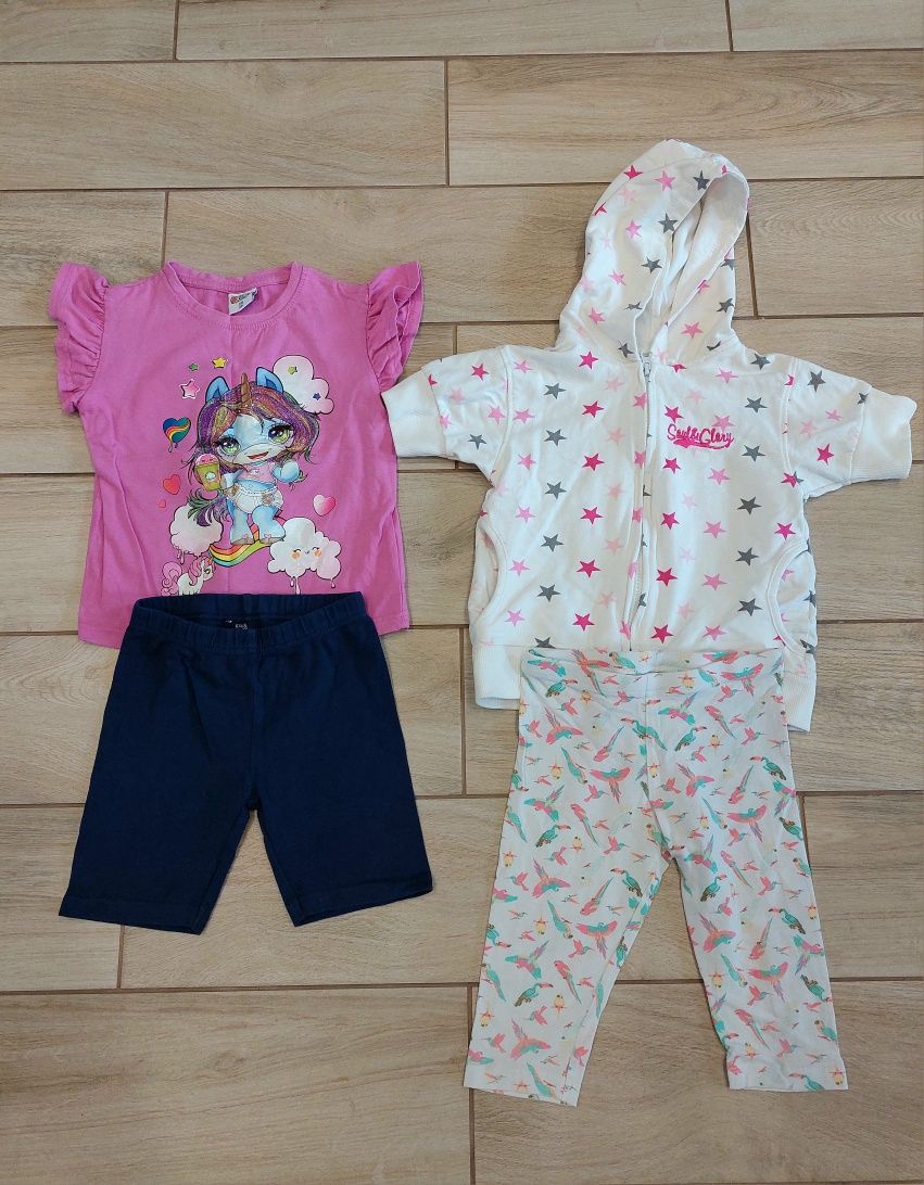 Zestaw dla dziewczynki lato r. 110 bluza koszulka getry