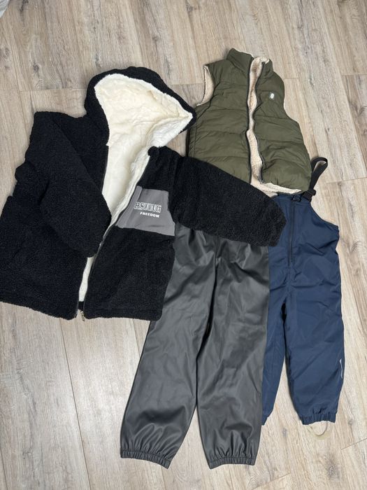 Детская теплая одежда (на мальчика от 4лет)штаны,жилет,куртка