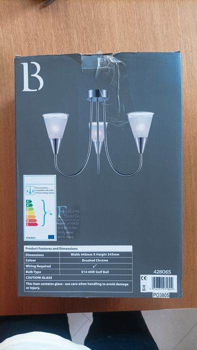 żyrandol metal+szkło