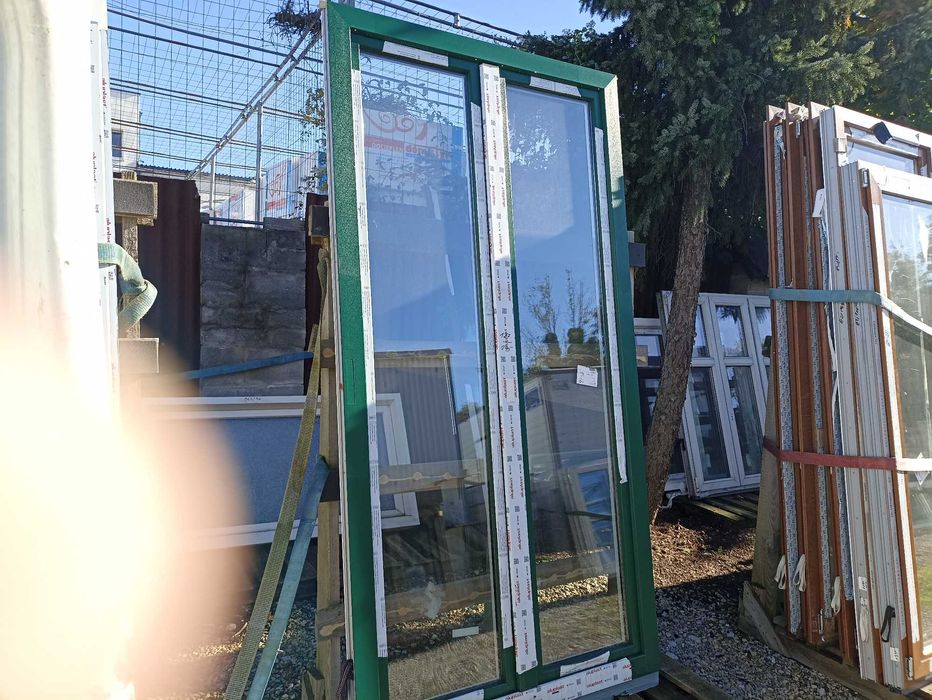 Okno pcv tarasowe 127/245 zielone