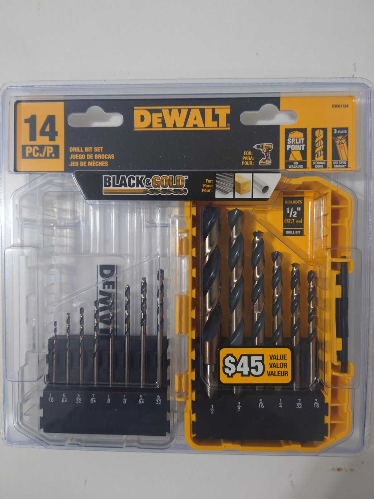 Набор сверл DEWALT DWA1184 14 шт. Black & Gold