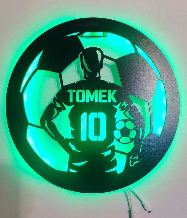 Lampka led piłkarz piłka nożna imię numer  personalizacja