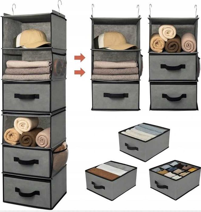 Organizer wiszący do szafy 6 półek