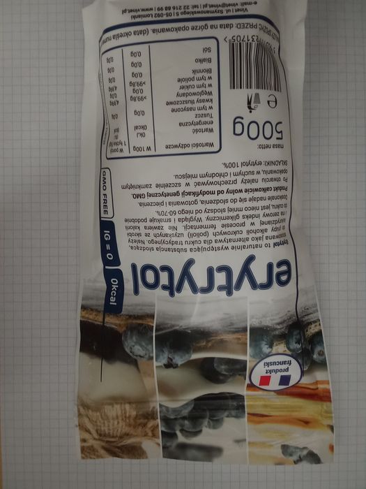 Erytrytol Nowy z długą datą 500g