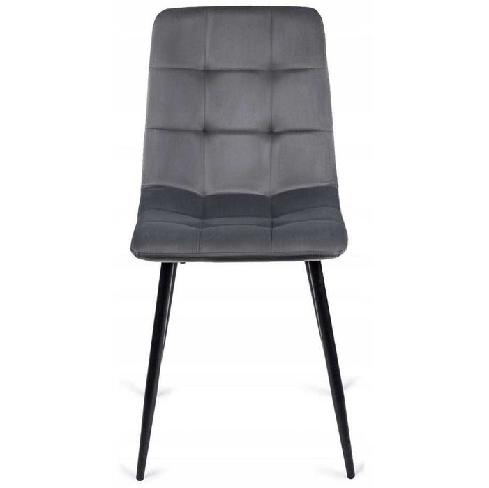 Krzesło Tapicerowane do jadalni velvet szare, styl